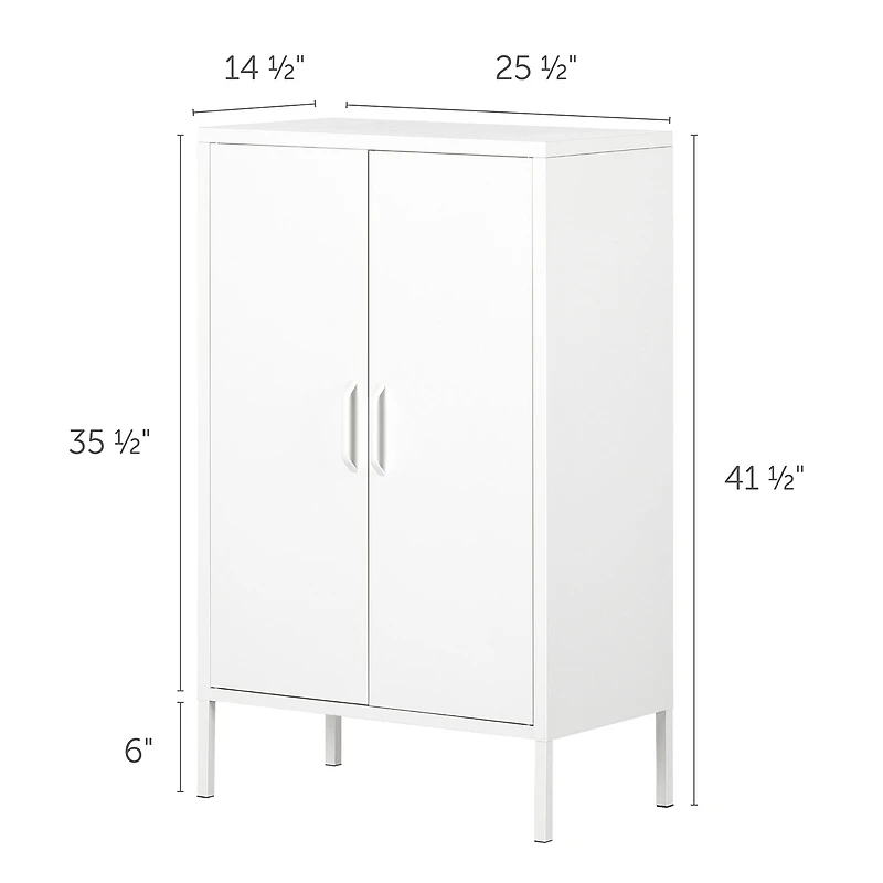 Meuble de Rangement avec 2 Portes en Métal Crea - Blanc