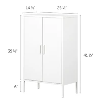 Meuble de Rangement avec 2 Portes en Métal Crea - Blanc