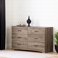 6-Drawer Double Dresser - Step One Weathered Oak