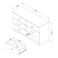 6-Drawer Double Dresser - Step One Weathered Oak