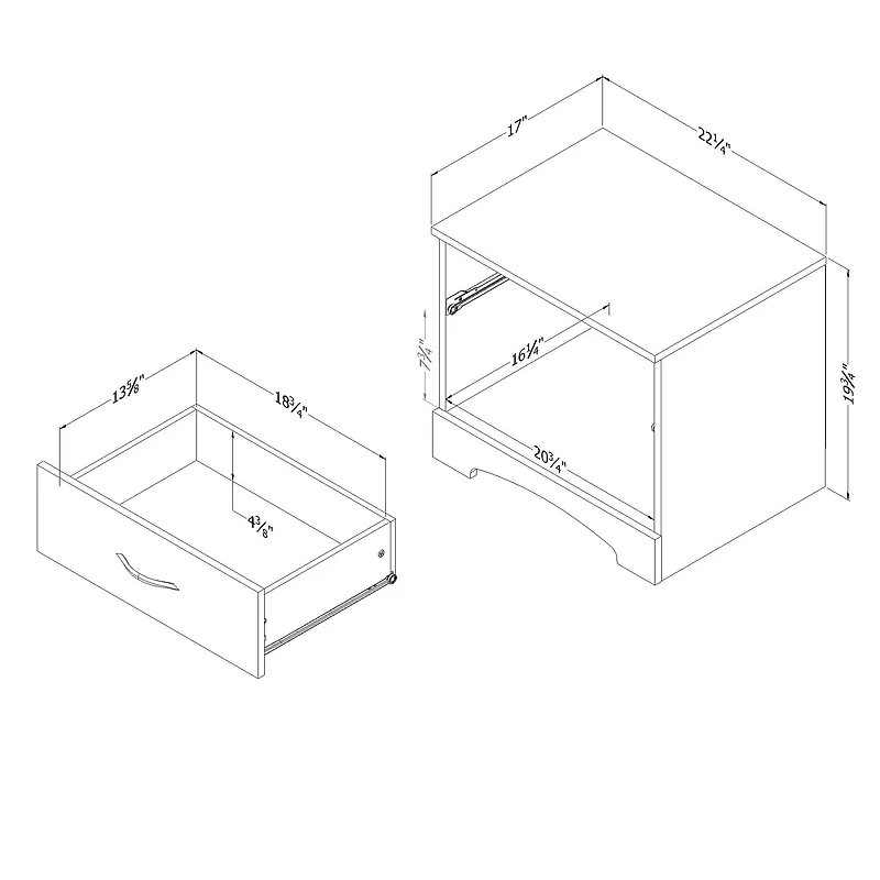 1-Drawer Nightstand - Step One Weathered Oak