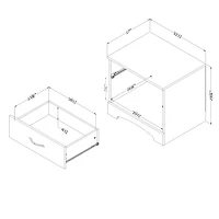 1-Drawer Nightstand - Step One Weathered Oak