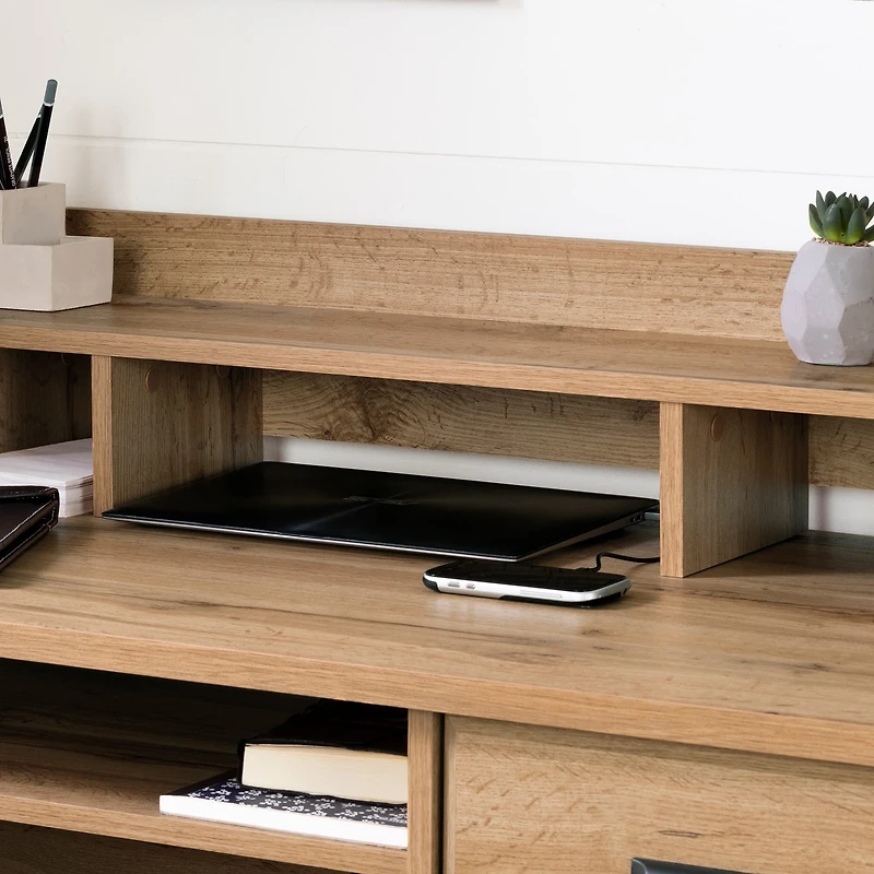 Computer Desk with Hutch - Versa Nordik Oak
