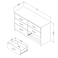 6-Drawer Double Dresser - Tassio Nordik Oak