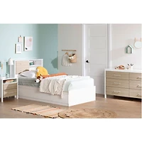 2-Drawer Nightstand - Munich White and Soft Elm