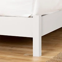 Lit Plateforme Double sur Pattes Munich - Blanc Solide