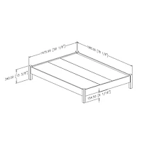 Lit Plateforme Double sur Pattes Munich - Blanc Solide