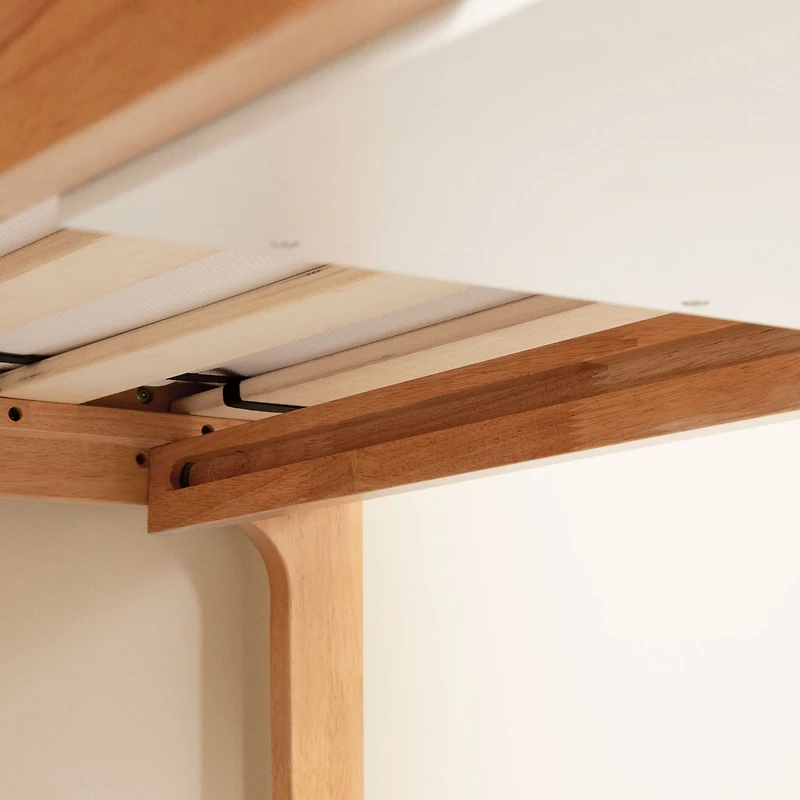 Lit Simple Mezzanine avec bureau - Bebble Blanc et Naturel