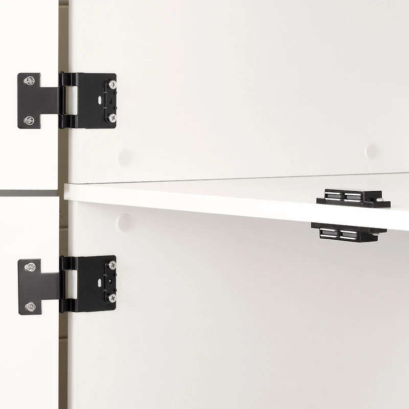 Armoire de Rangement avec 4 Portes - Farnel Blanc Solide