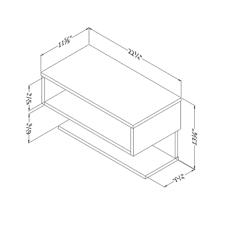 Floating Nightstand - Sazena Gray Oak