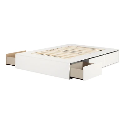 Queen 6-Drawer Platform bed - Fusion Pure White