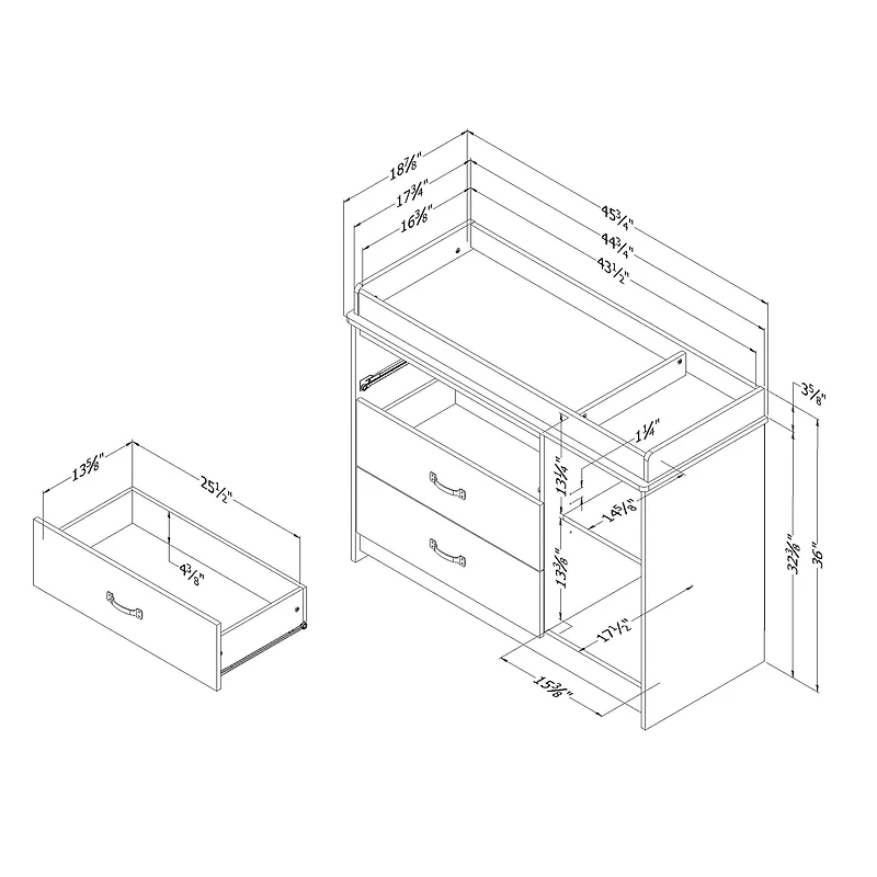 Changing Table - Tassio Weathered Oak