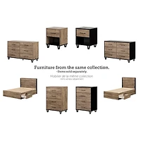 Commode - Arlen Chêne vieilli et Noir mat