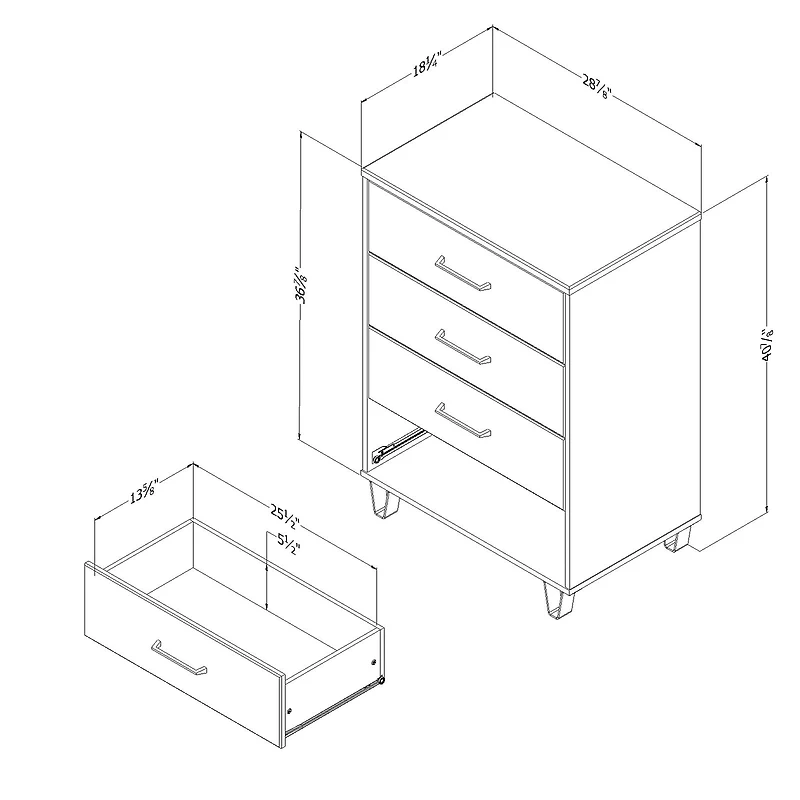 Commode - Arlen Chêne vieilli et Noir mat