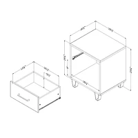 1-Drawer Nightstand - Arlen Weathered Oak and Matte Black