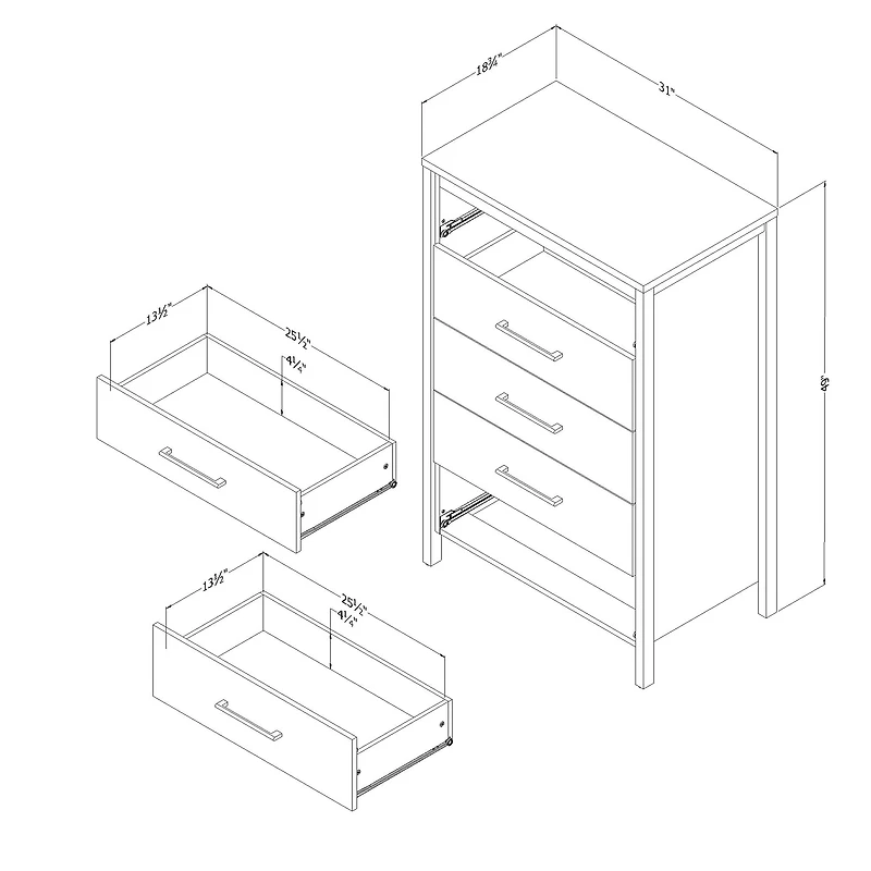 5-Drawer Chest - Gravity Rubbed Black