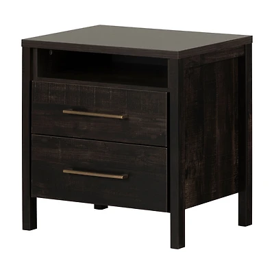 2-Drawer Nightstand - Gravity Rubbed Black