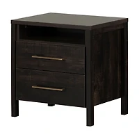 2-Drawer Nightstand - Gravity Rubbed Black