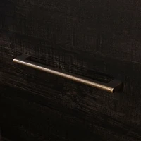 Table de Nuit 2 Tiroirs - Gravity Noir Antiqué