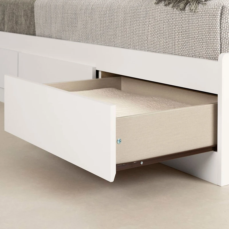 Mates Twin Bed with 3 drawers - Pure White
