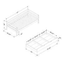 Solid Wood Daybed with Trundle Bed - Sweedi Natural Wood