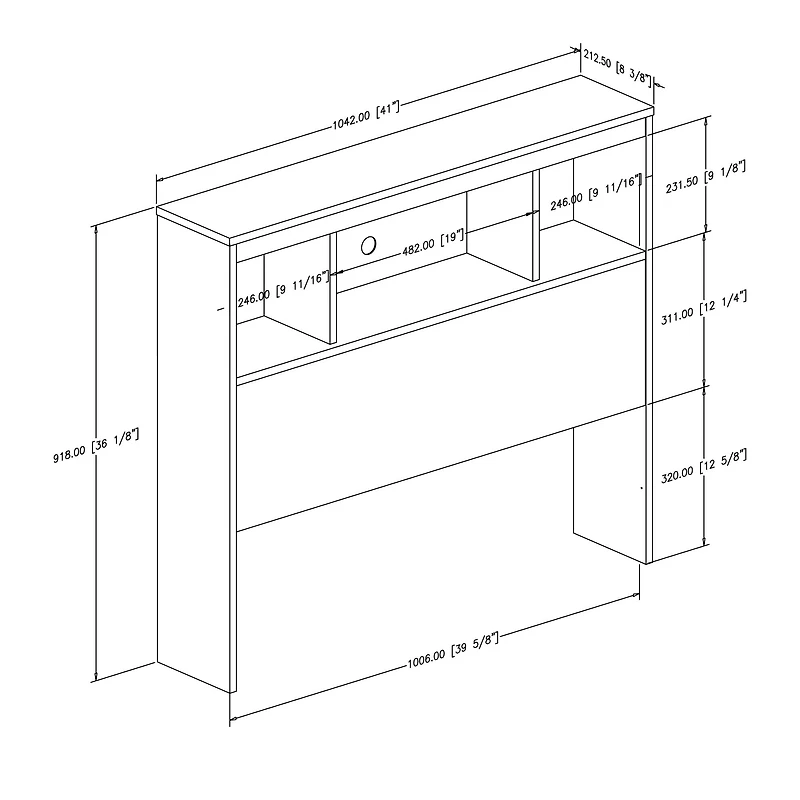 Twin Bookcase Headboard - Summertime Pure White