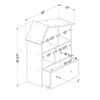 Bookcase with Storage Bin - Sweedi Natural Wood