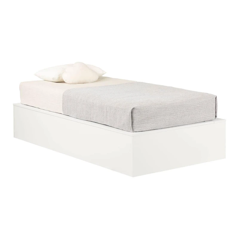 Lit Simple Plateforme avec Rangement Ouvert Hourra - Blanc
