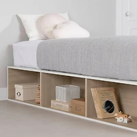 Lit Simple Plateforme avec Rangement Ouvert Hourra - Blanc