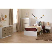 Lit Simple Plateforme avec Rangement Ouvert Hourra - Blanc
