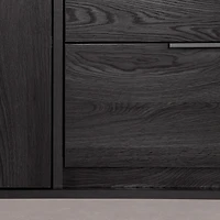 Commode à porte 2 tiroirs - Hourra Chêne gris
