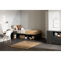 Commode à porte 2 tiroirs - Hourra Chêne gris