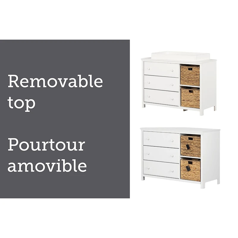 Cotton Candy Changing Table - Pure White