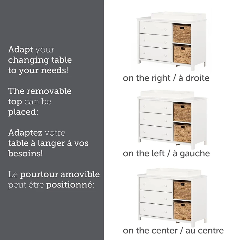 Cotton Candy Changing Table - Pure White