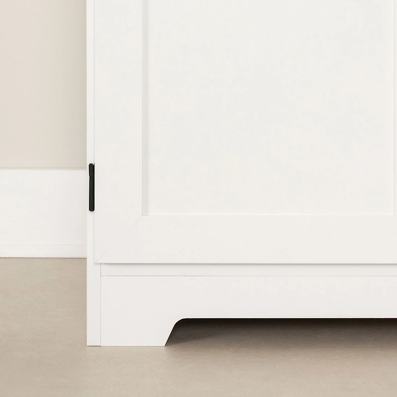 Armoire de rangement avec 2 portes - Farnel Blanc solide
