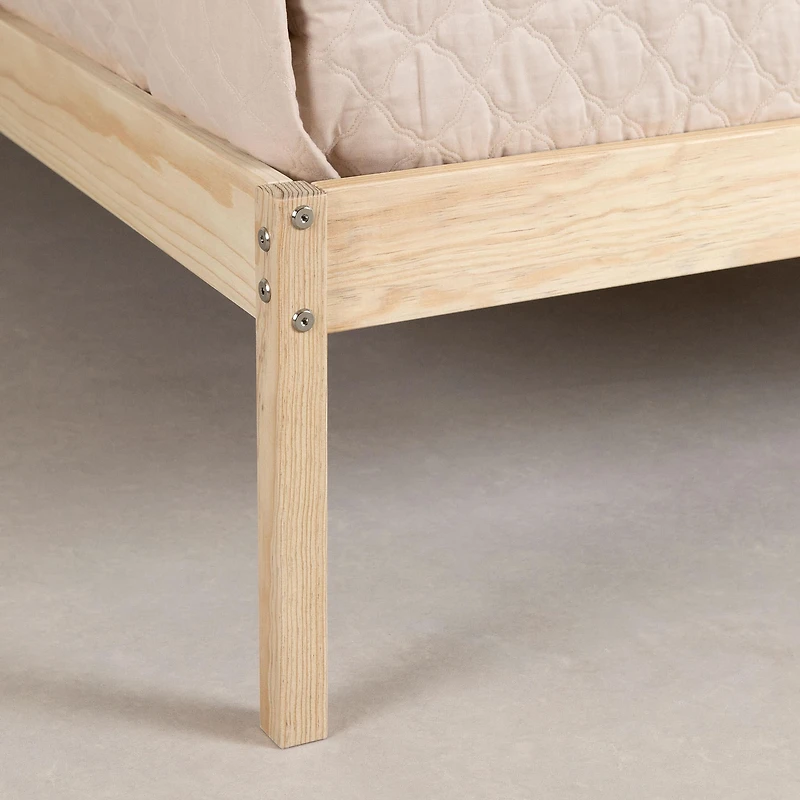 Wooden Twin Bed - Sweedi Natural Wood