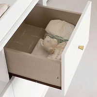 Table à langer avec tiroirs et rangement ouvert - Dylane Blanc solide