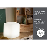 Lighted Kids Stool / Nightstand - Sweedi White