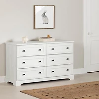 Commode double 6 Tiroirs - Hazen Pin blanc