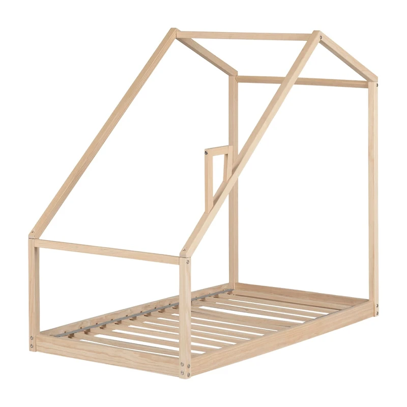 Sweedi - House Bed with Chimney for Baby - Natural