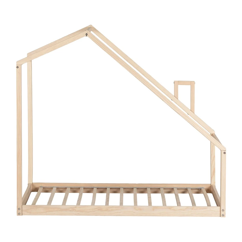 Sweedi - House Bed with Chimney for Baby - Natural