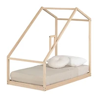 Sweedi - House Bed with Chimney for Baby - Natural