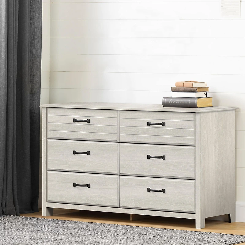 Commode Double 6 Tiroirs - Ulysses Chêne Hivernal