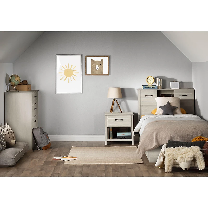 3-Drawer Twin Bed - Ulysses Winter Oak