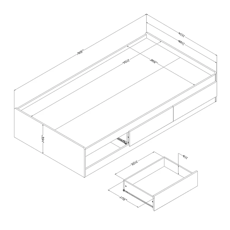 Lit Simple matelot - Hazen Pin blanc