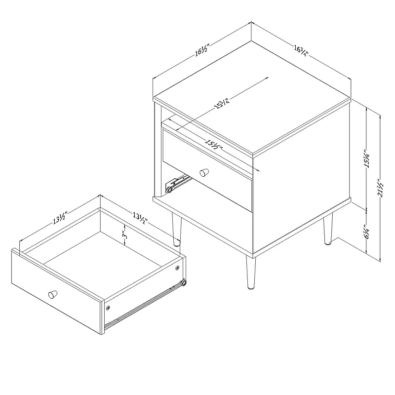 2-Drawer Nightstand - Dylane Pure White