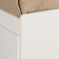 Ensemble Lit Double et tête de lit - Fusion Blanc solide