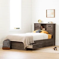 Twin Bed and Headboard Set - Ulysses Fall Oak