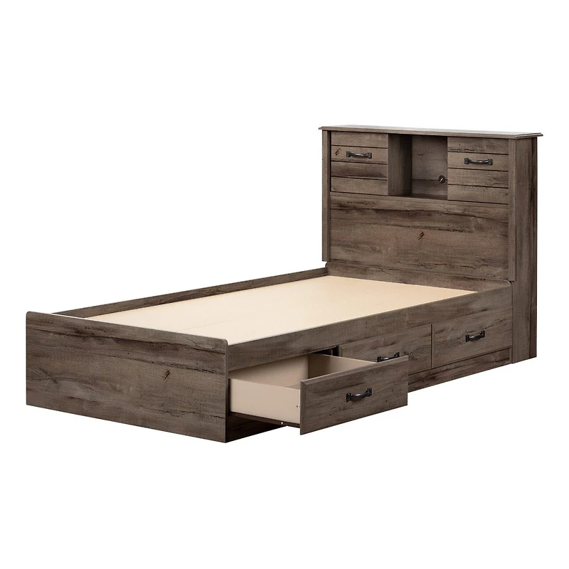Twin Bed and Headboard Set - Ulysses Fall Oak