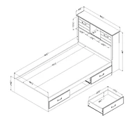 Twin Bed and Headboard Set - Ulysses Fall Oak